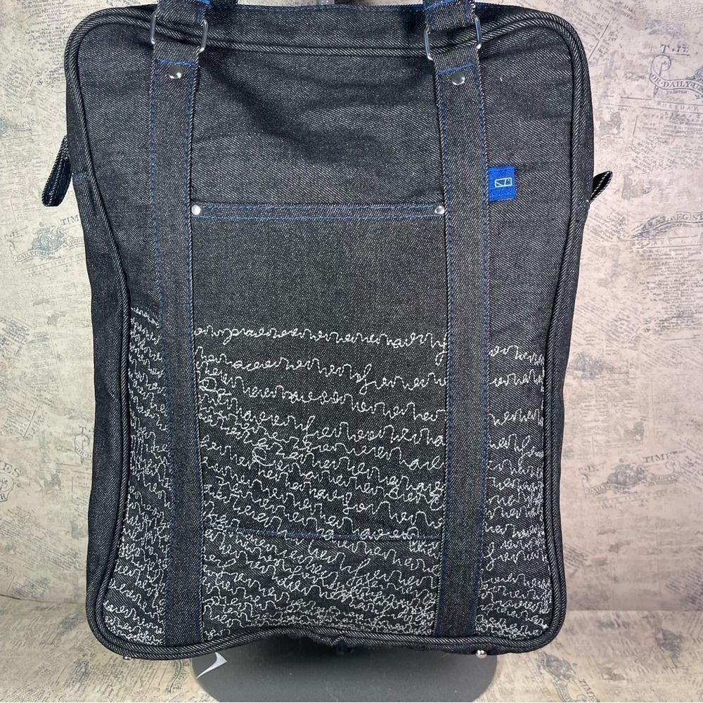 Matt Murphy Designs Black Denim tote Bag Embroidery RARE - Picture 2 of 14